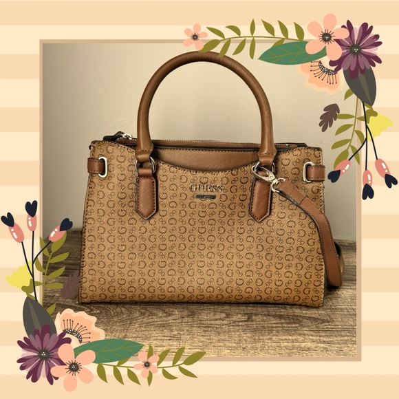 Guess brown purse with crossbody cord - Picture 1 of 8